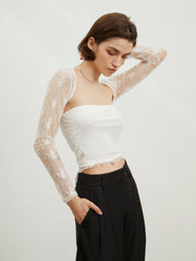 Mesh Bolero Two Piece Lace Top