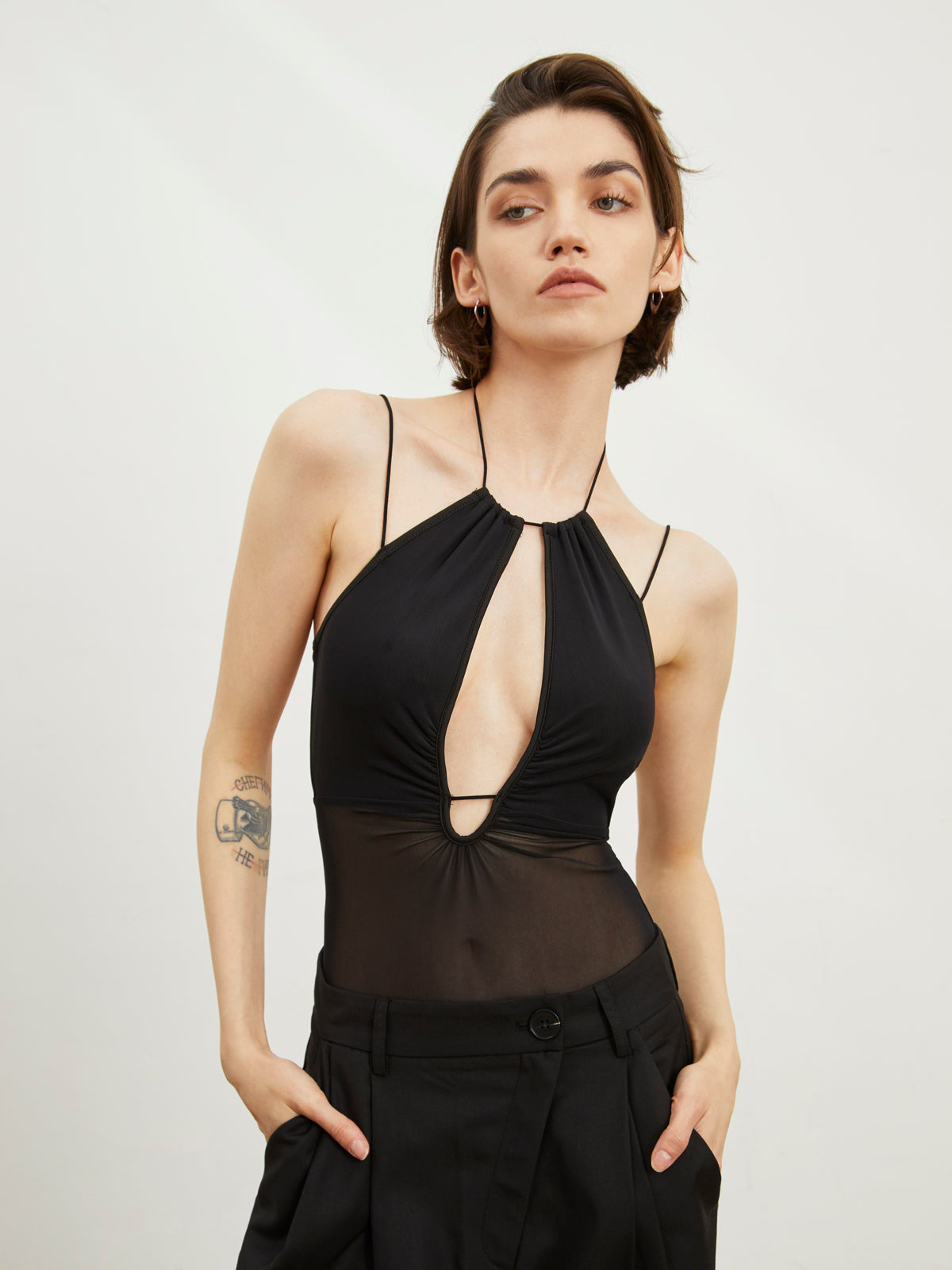 Open Back Strappy Bodysuit