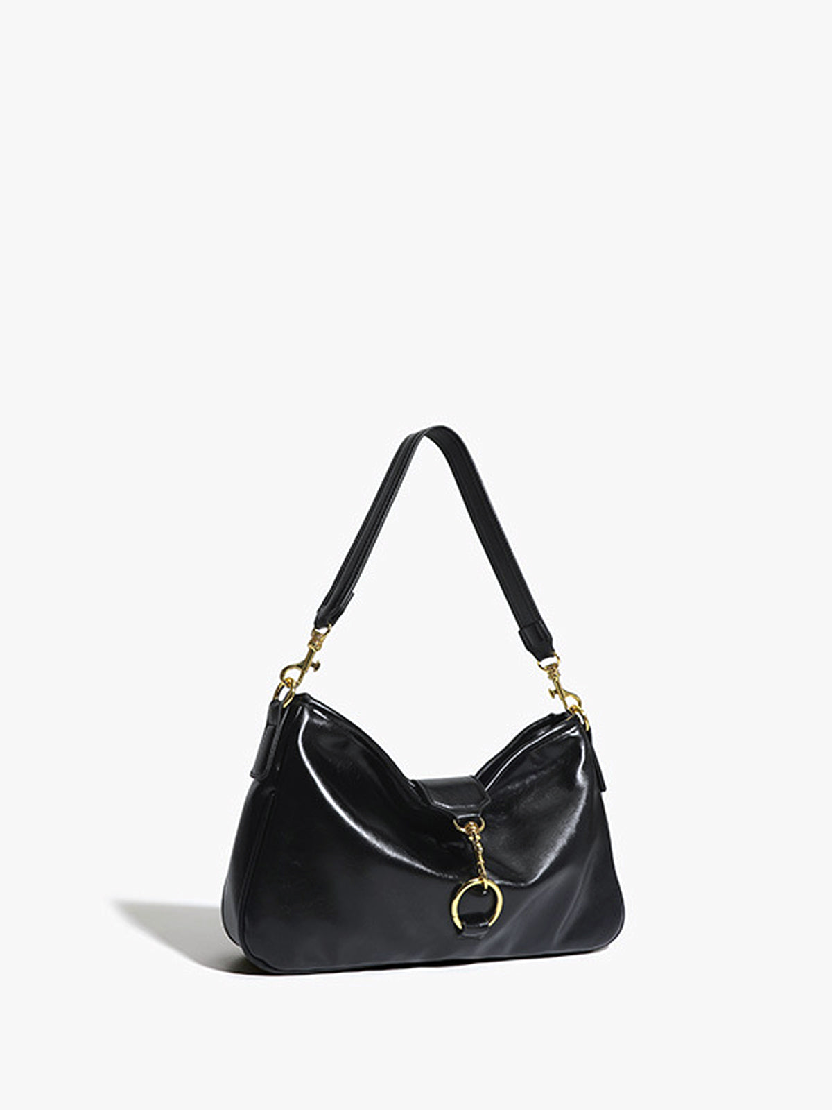 Metallic Buckle Leather Bag