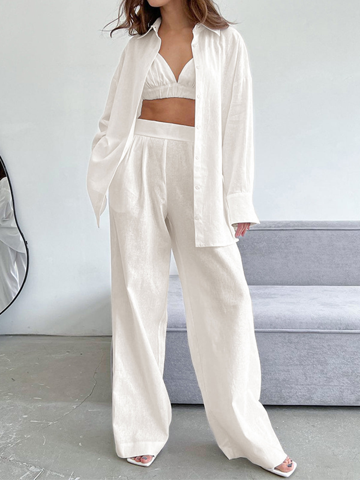 Cotton Cloud Three Piece Pants Set