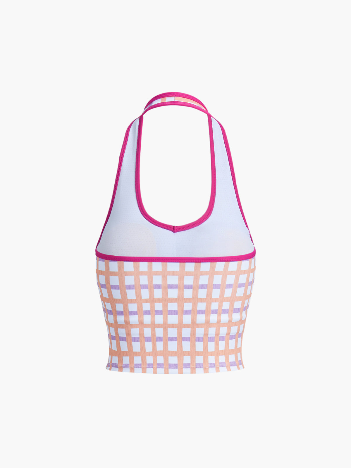 Retro Checkered Halter Crop Top