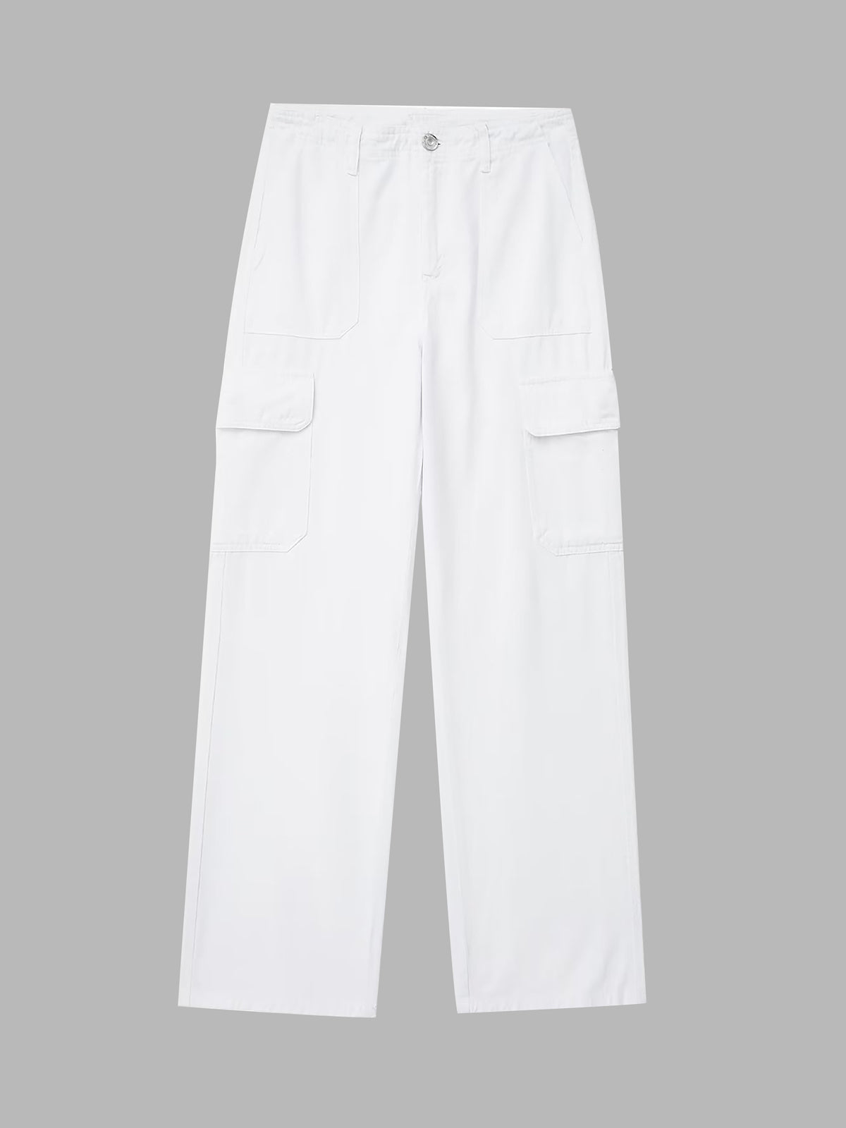 Cargo Buttoned Straight Leg Pants