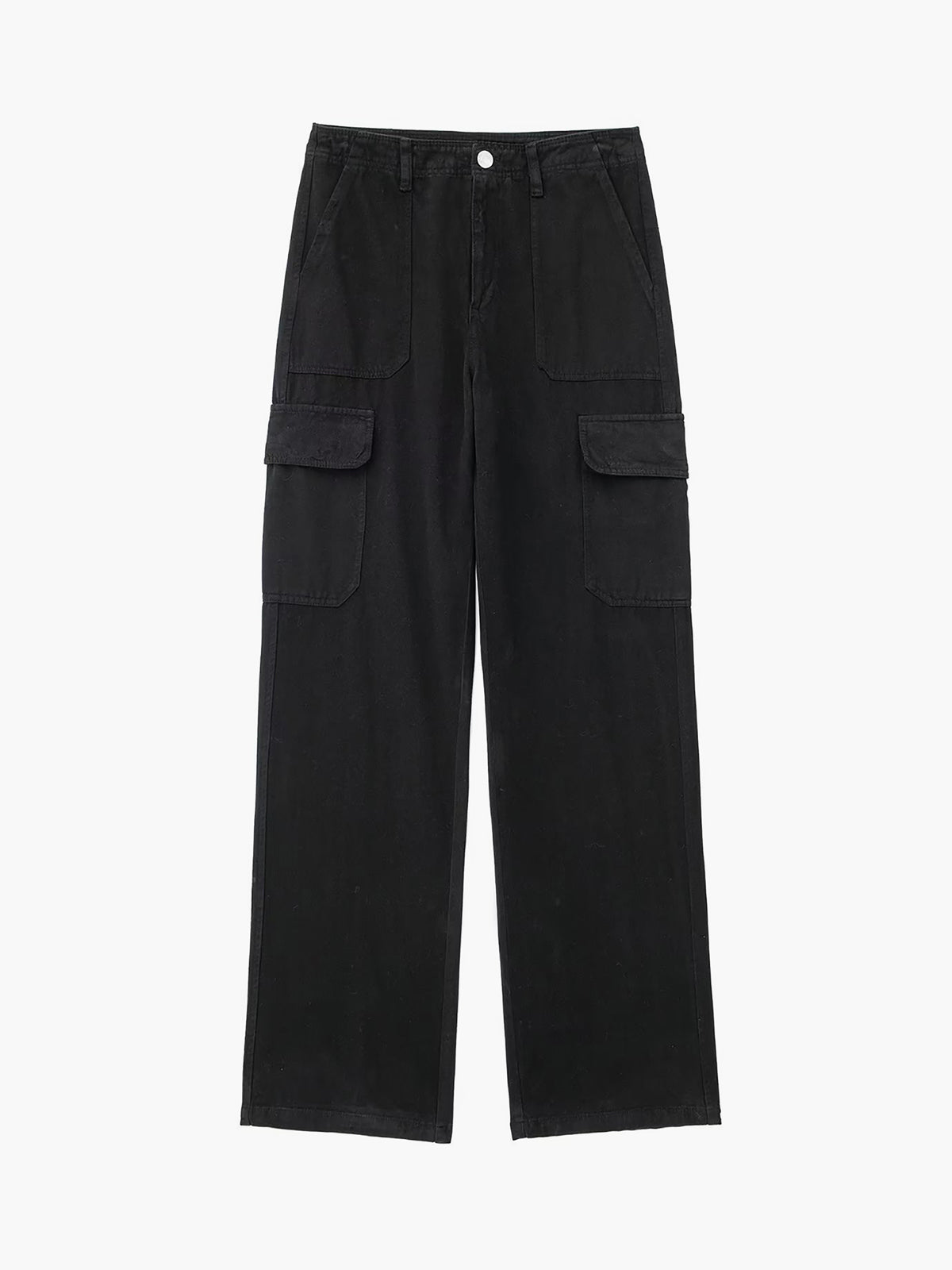 Cargo Buttoned Straight Leg Pants