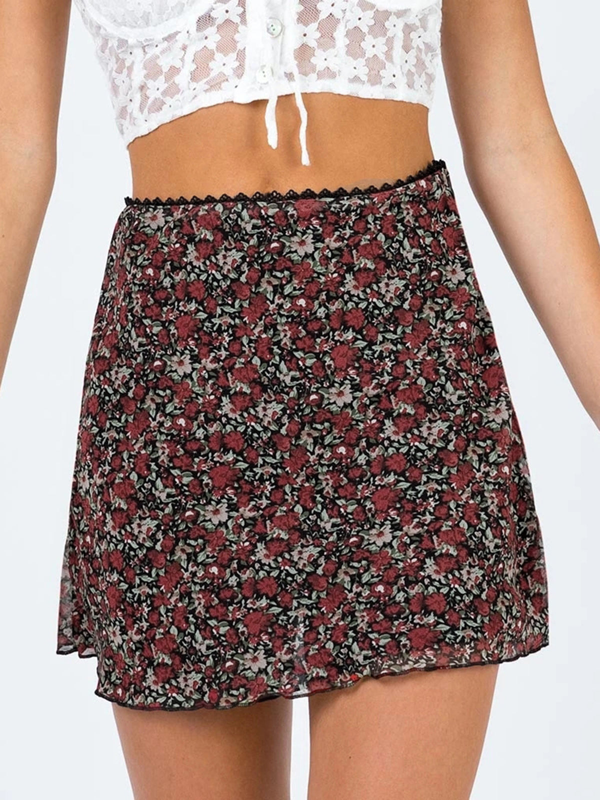 Rosalie Floral Mesh Skirt