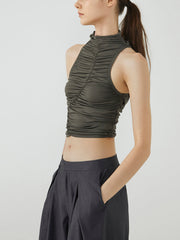 Ruched Crop Tank Top