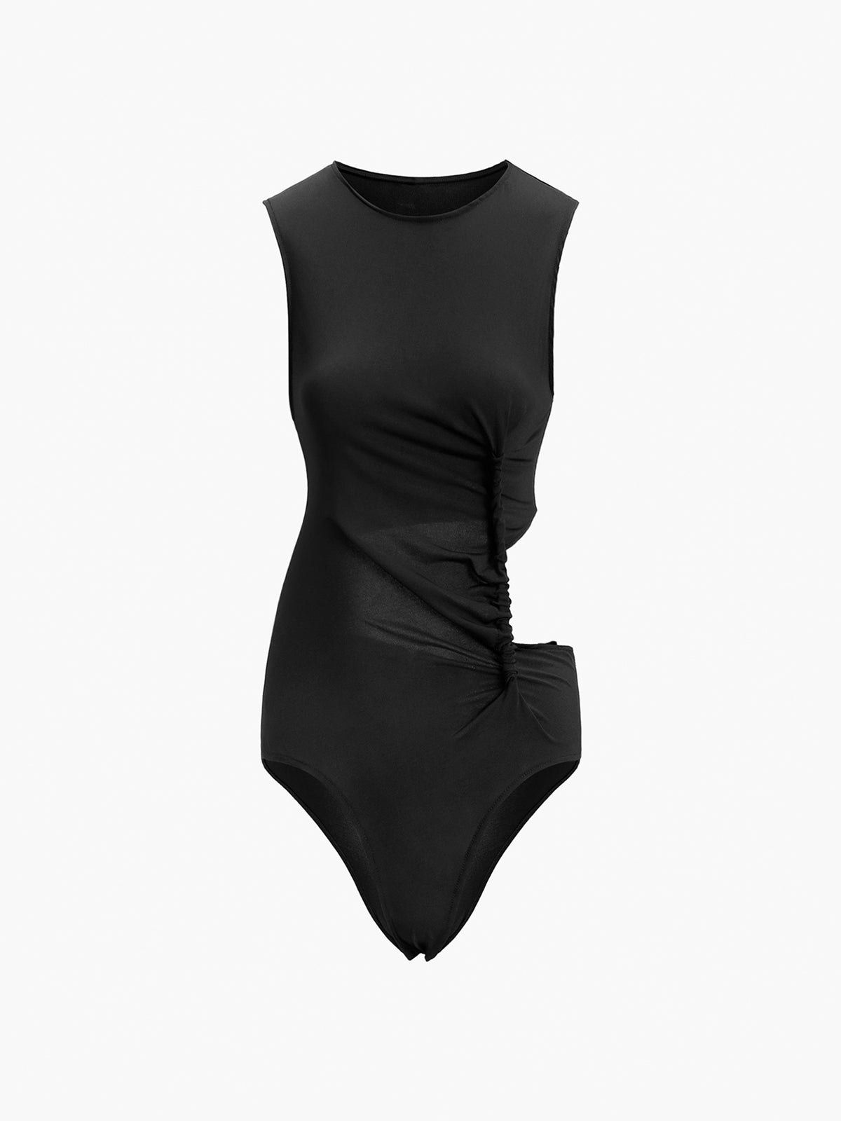 Twisted Ruched Cutout Bodysuit