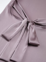 Open Back Tied Satin Long Dress