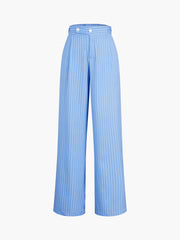 Sky Blue Pinstripe Tailored Pants