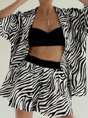 Zebra Print Two Piece Shorts Set