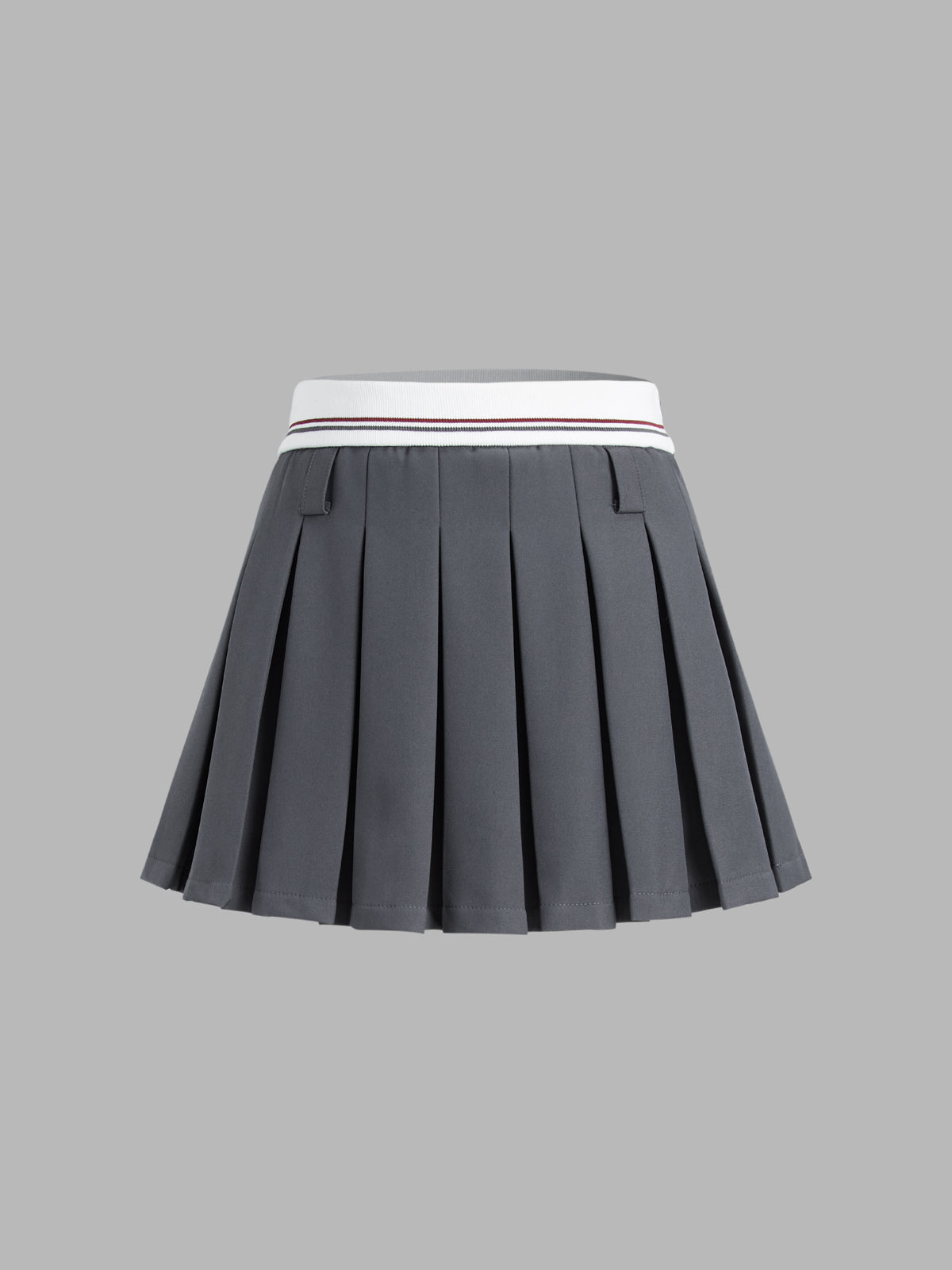 Reversible Waistband Pleat Zippered MIni Skirt