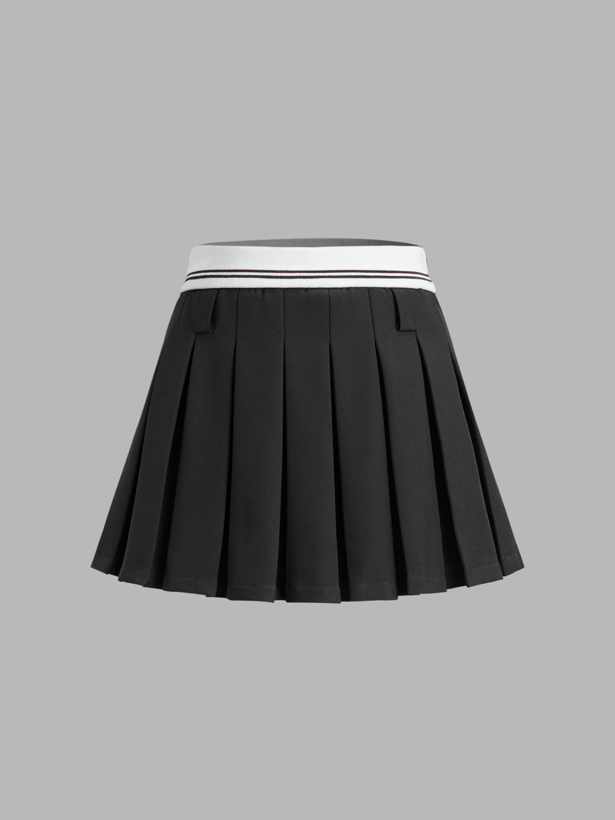 Reversible Waistband Pleat Zippered MIni Skirt