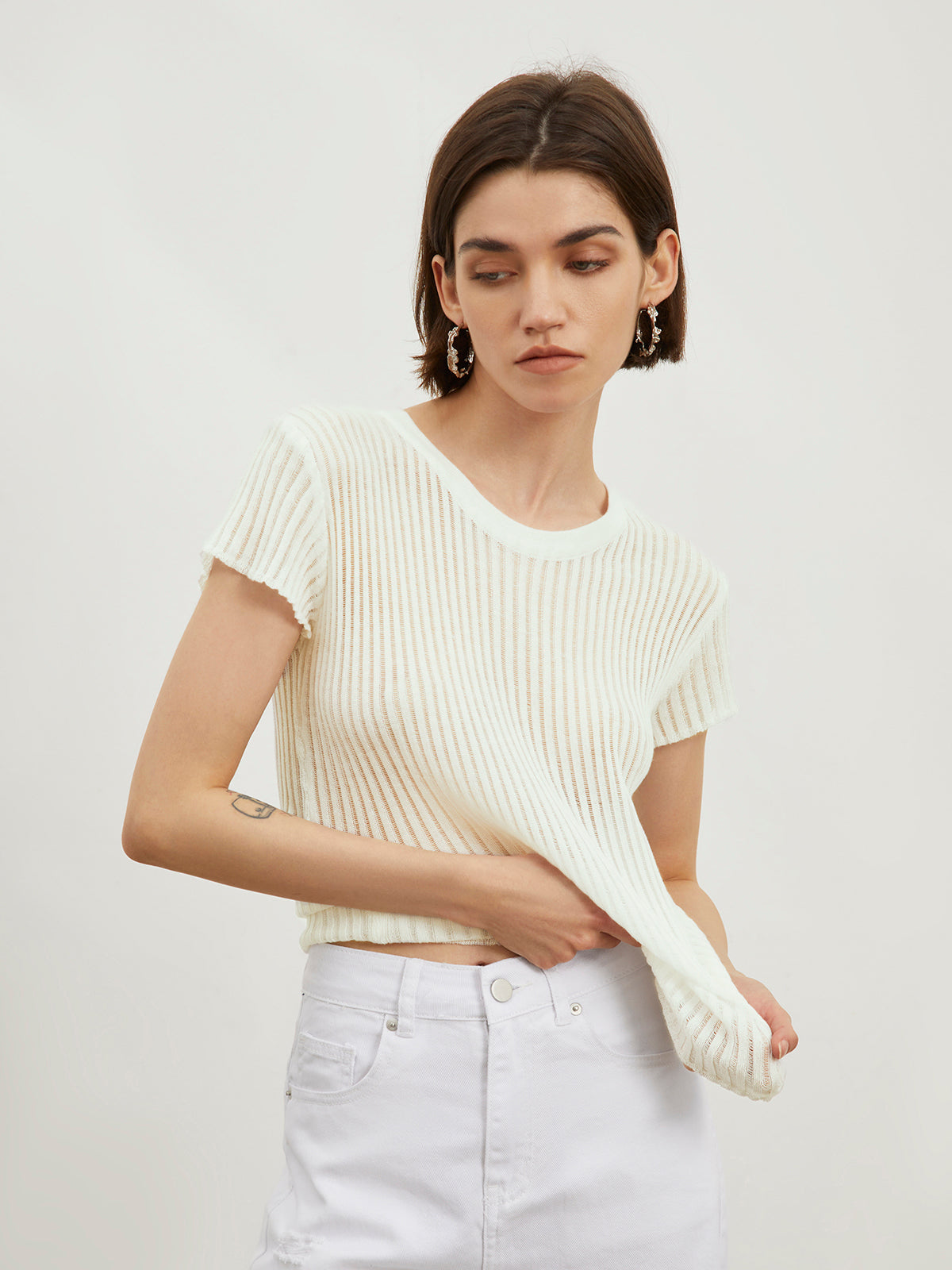 Open Knit T-Shirt