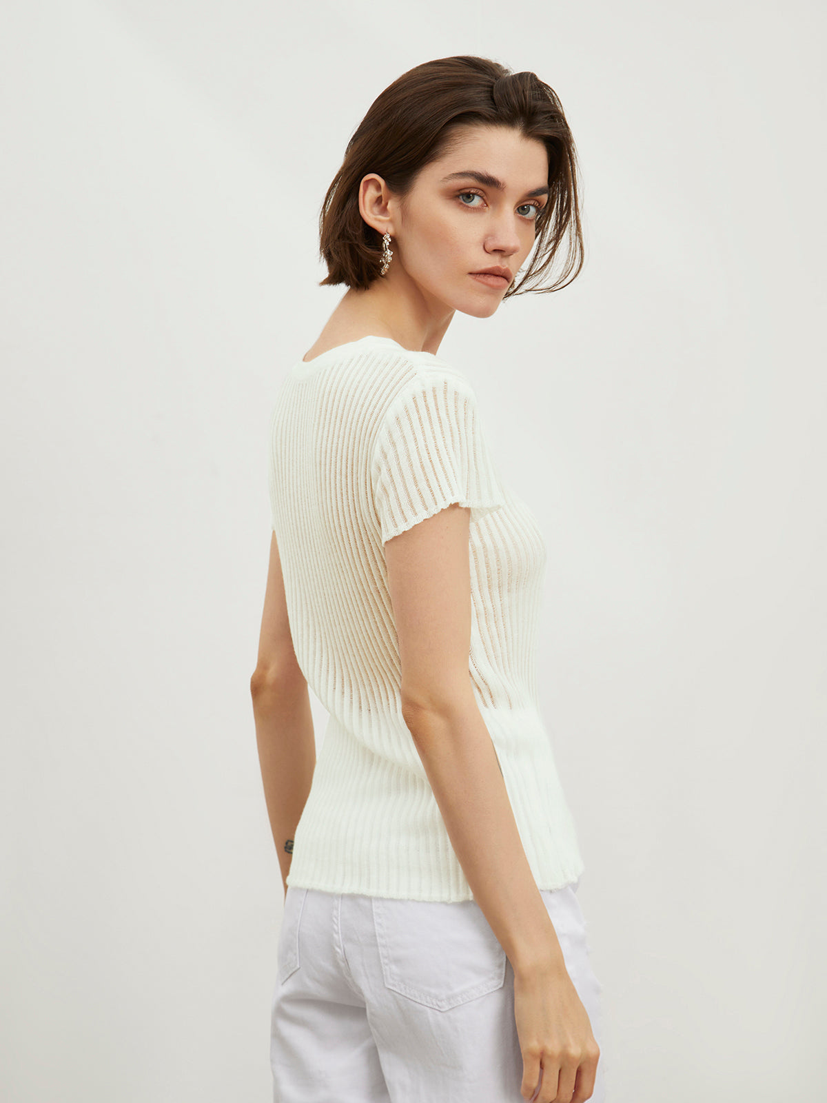 Open Knit T-Shirt