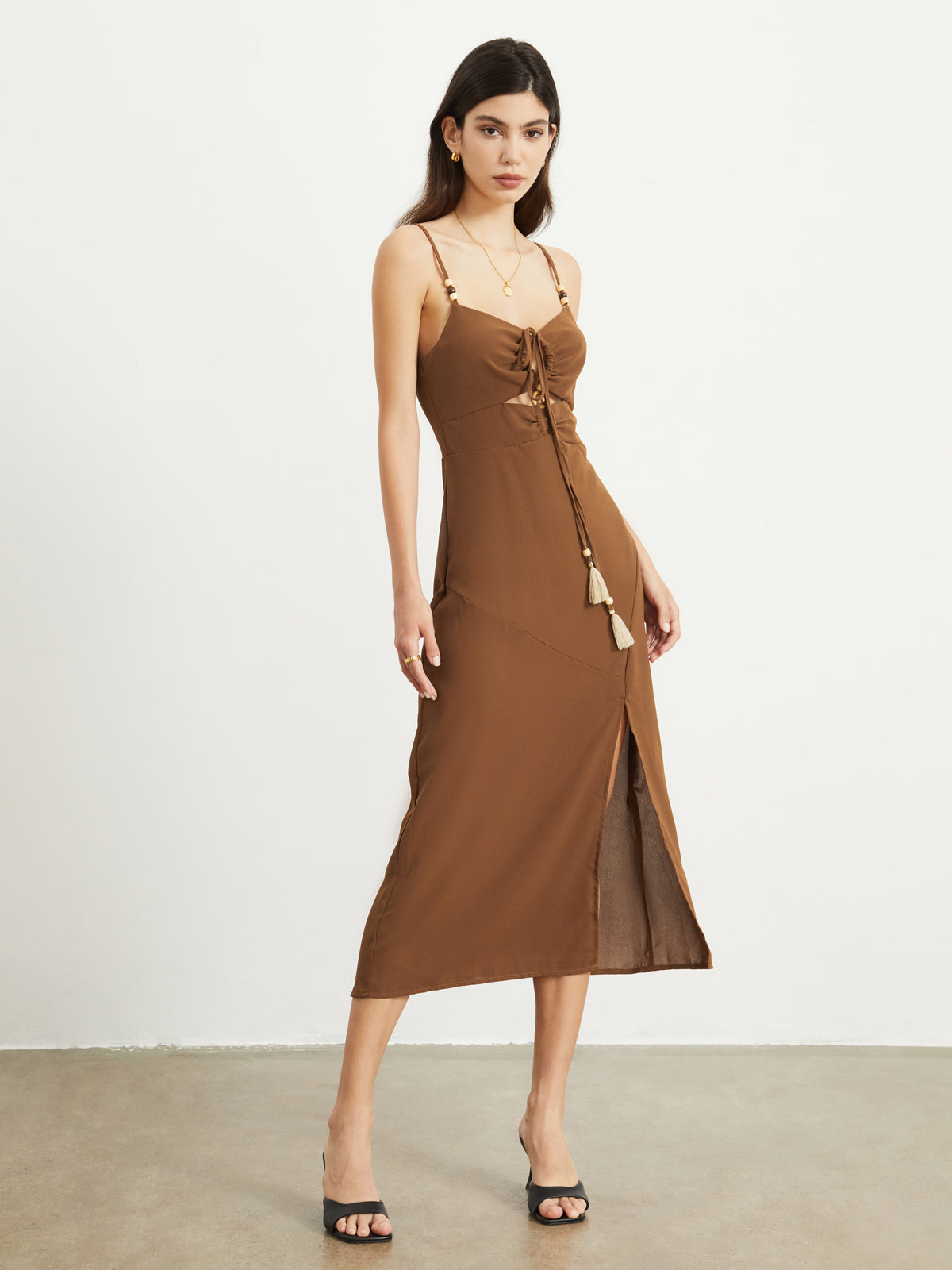 Elena Slinky Cutout Midi Dress