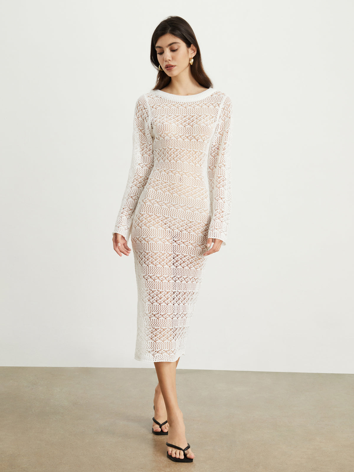 Crochet Cover Up Midi Dress