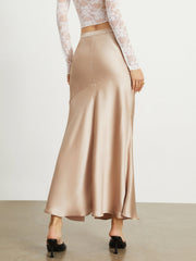 Flowy Slit Satin Maxi Skirt