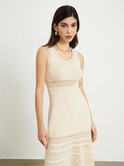 Aribella Crochet Eyelet Midi Dress