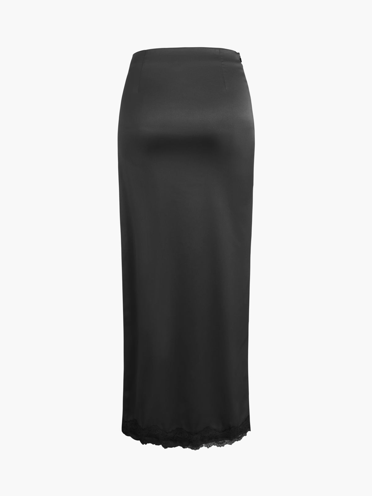 Ruched Satin Maxi Skirt