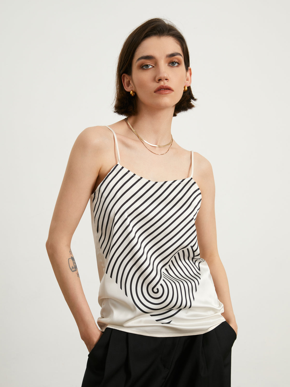 Swirl Satin Tank Top