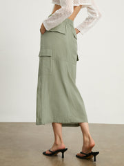 Cotton Cargo Maxi Skirt