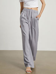 Drawstring Smart Wide Leg Pants