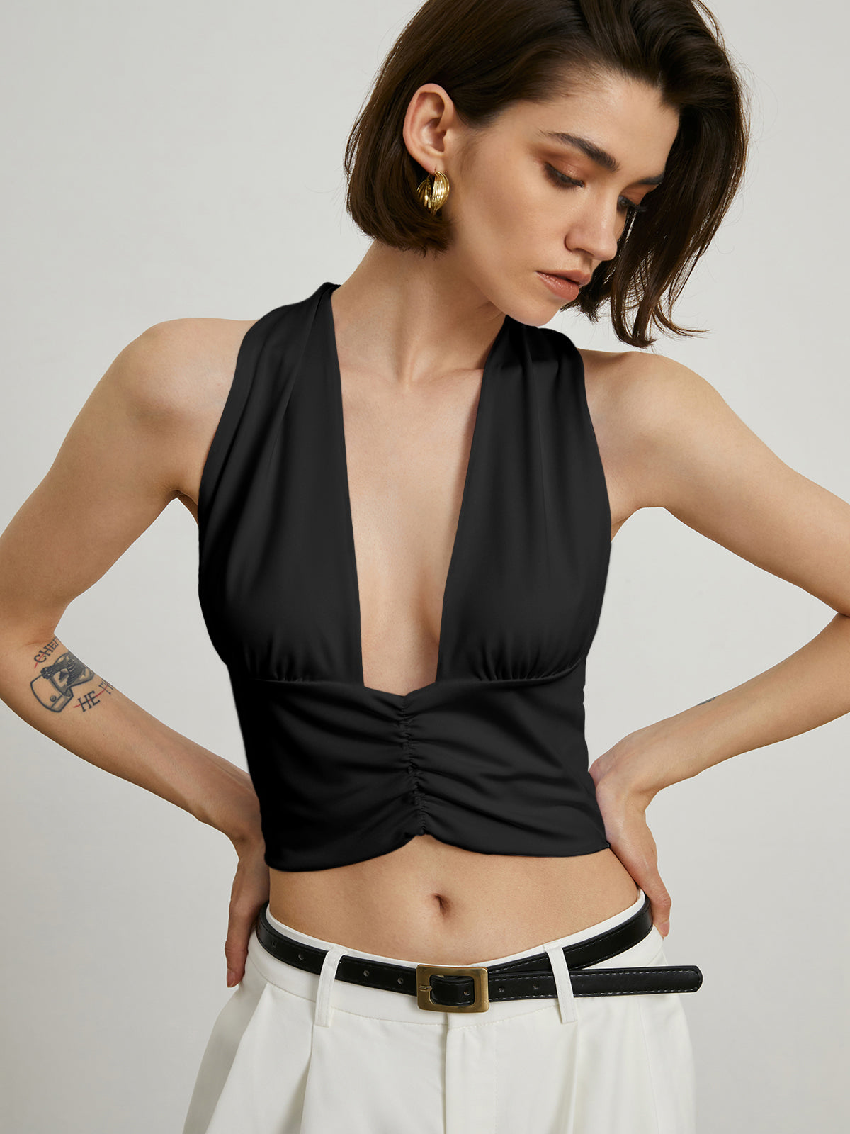 Tied Open Back Crop Top