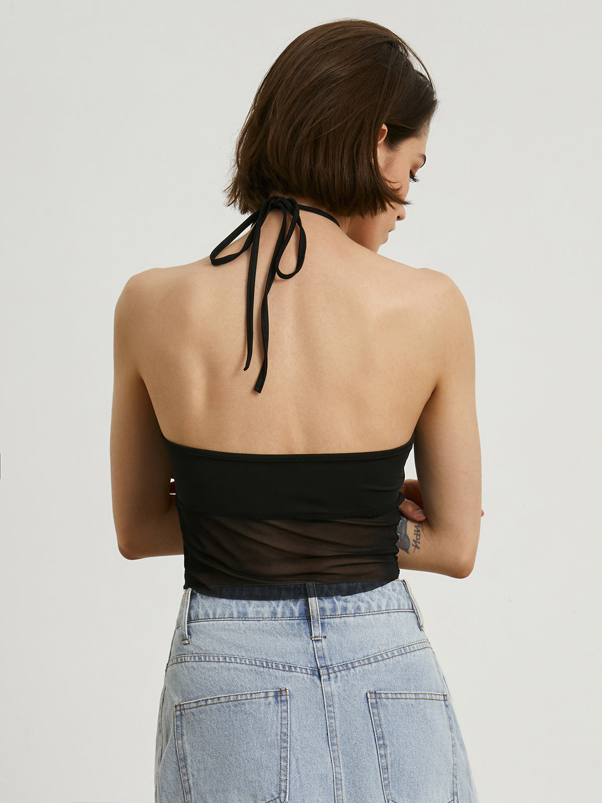 Halter Open Back Crop Top