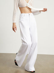 Soho White Denim Wide Leg Jeans