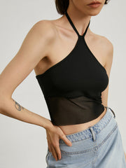 Halter Open Back Crop Top