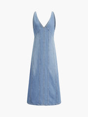 Faded Denim Long Dress