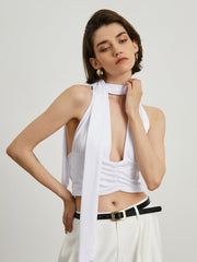 Tied Open Back Crop Top