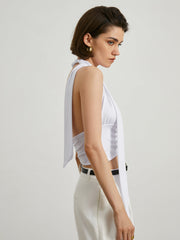 Tied Open Back Crop Top