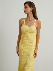 Sunflower Tied Textured Long Dress