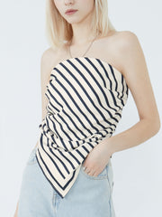 Stripe Tube Scarf Top