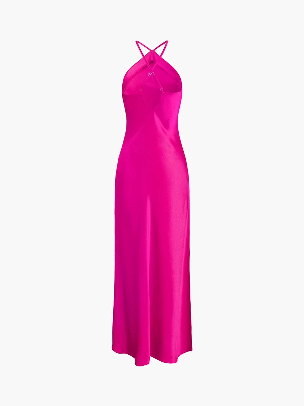 Criss Cross Zippered Satin Midi Dress1