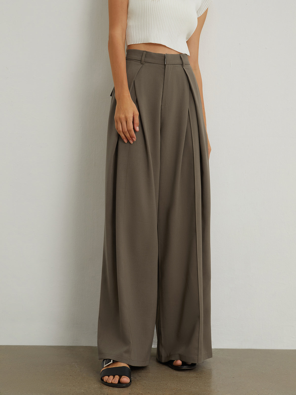 Smart Oversized Wide Leg Pants