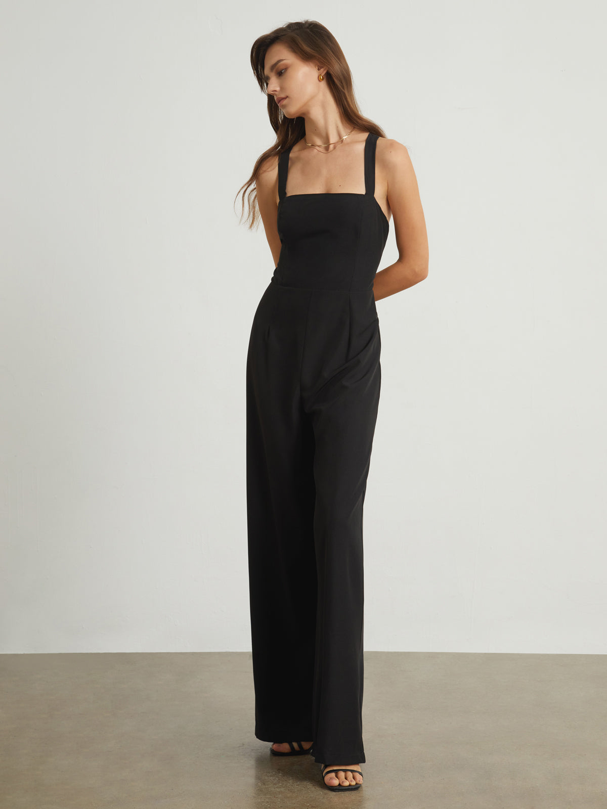 Back Criss Cross Wide Leg Jumpsuit