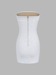 Eyelet Zippered Tube Short Dress