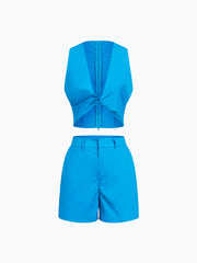 Sicilia Knotted Two Piece Shorts Set