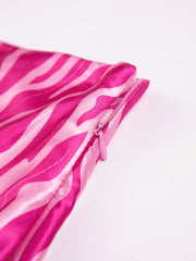 Pink Zebra Print Satin Skirt