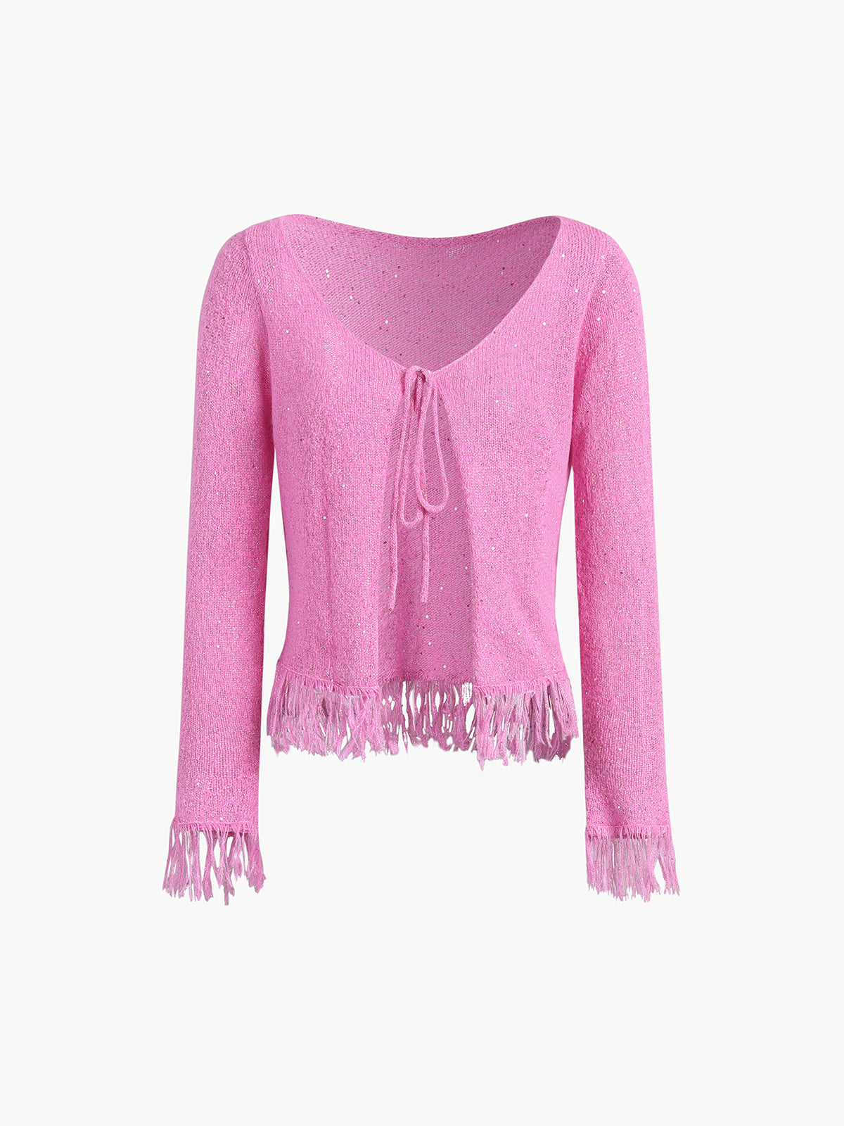 Tassel Sequined Fly Away Cardigan