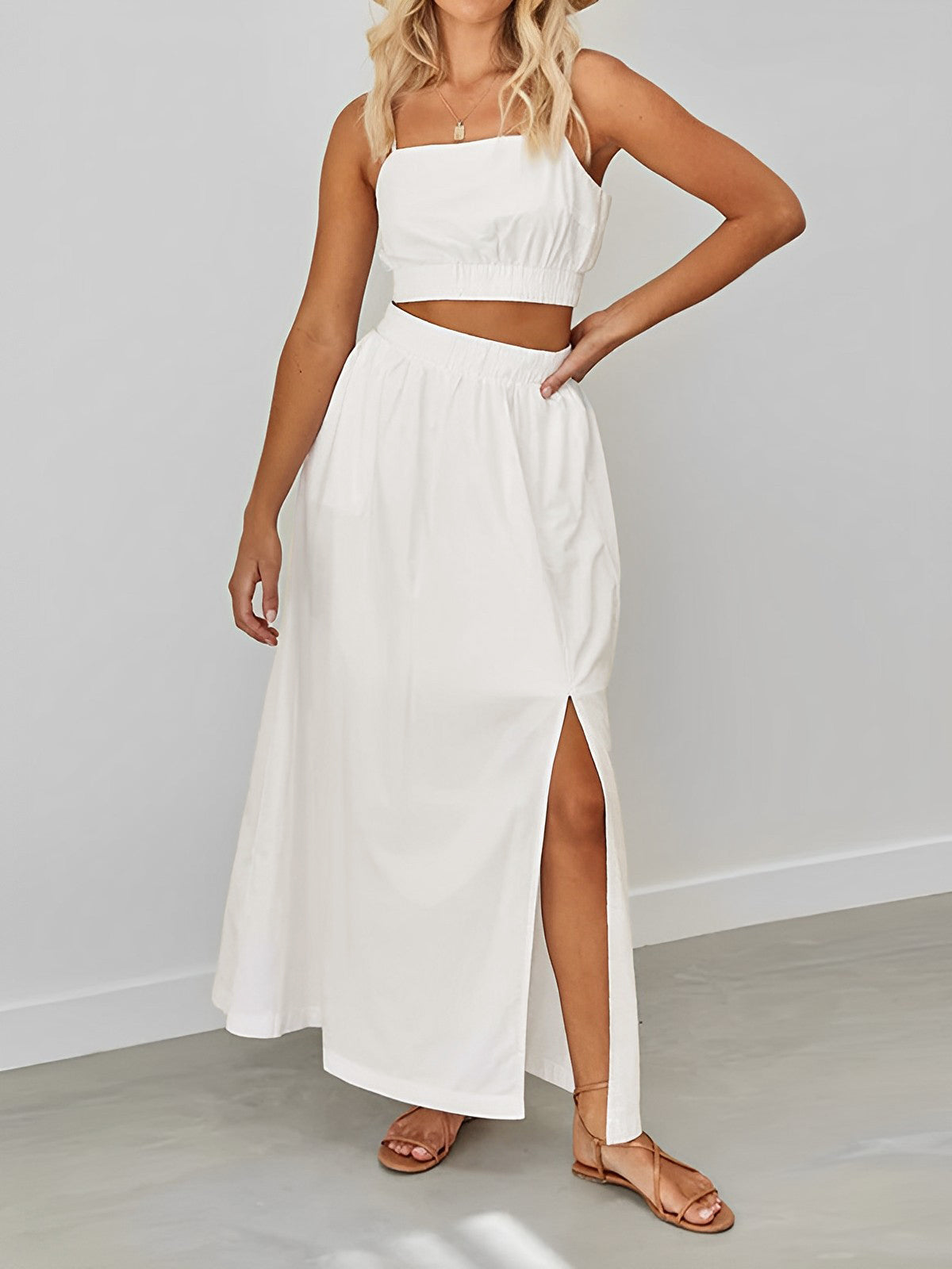 Santorini Two Piece Cotton Skirt Set