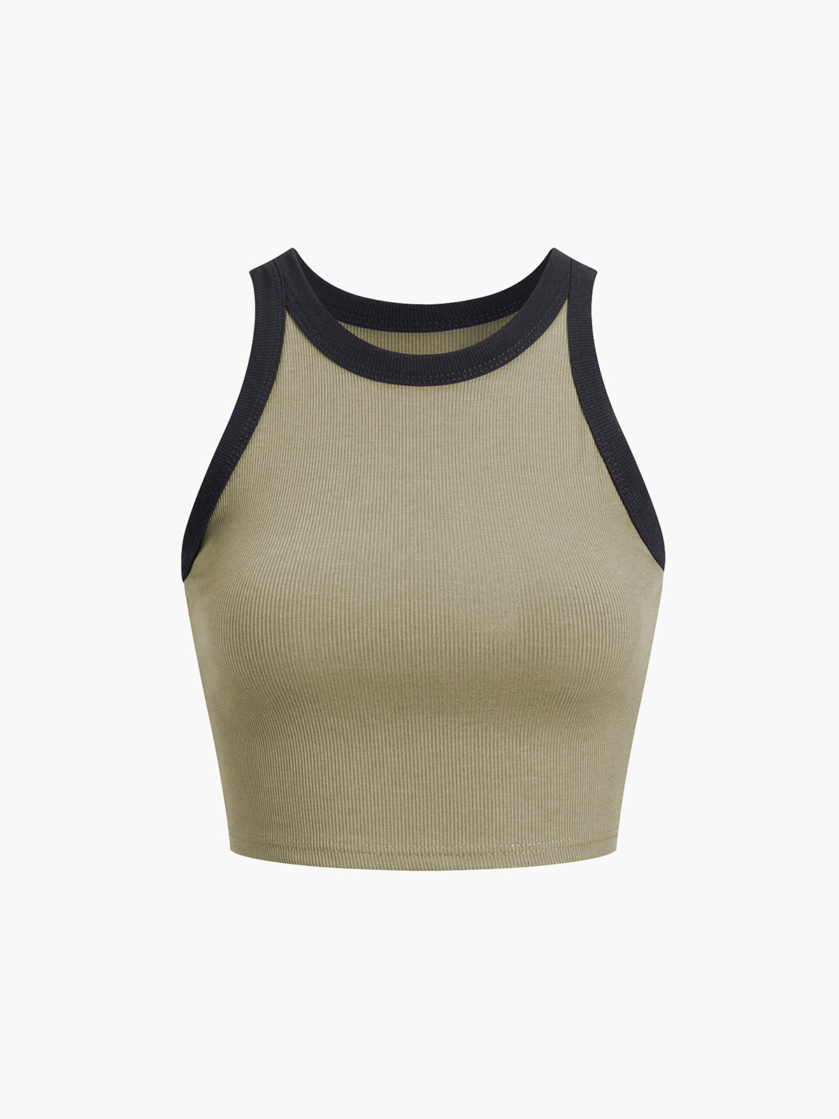 Contrast Trim Crop Tank Top