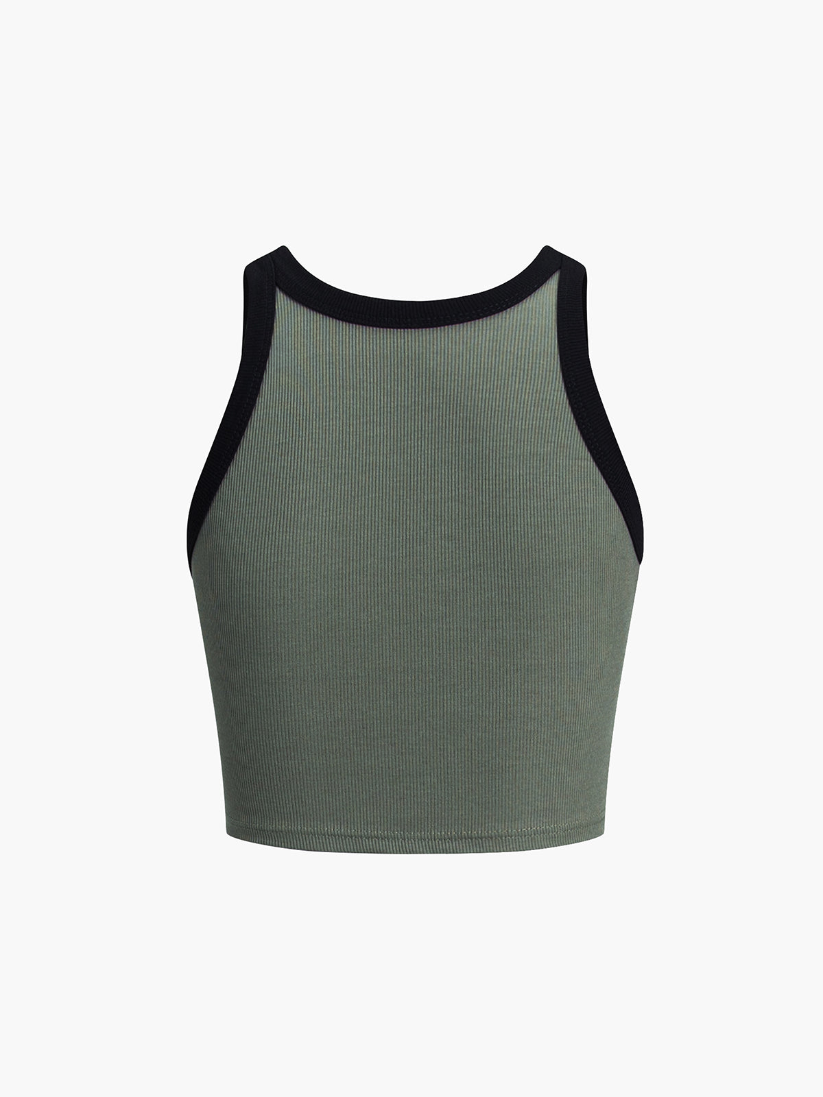 Contrast Trim Crop Tank Top