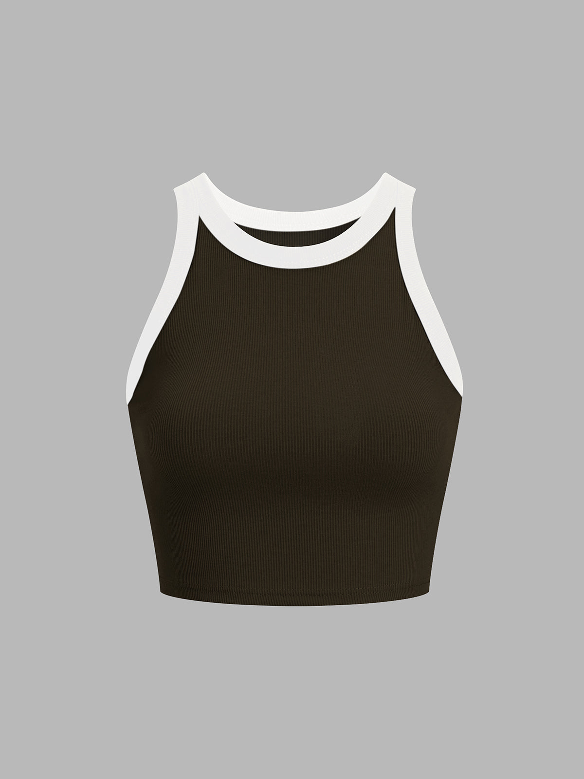 Contrast Trim Crop Tank Top