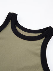 Contrast Trim Crop Tank Top