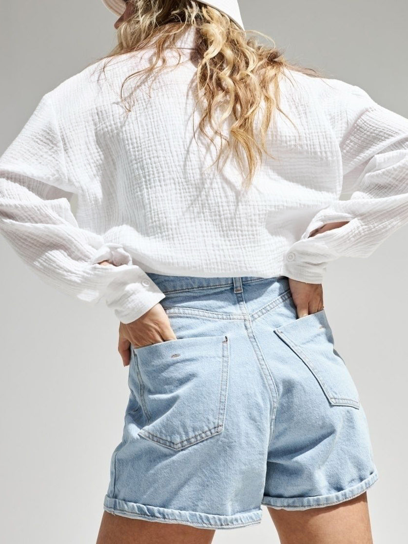 Oversized Cotton Plisse Shirt