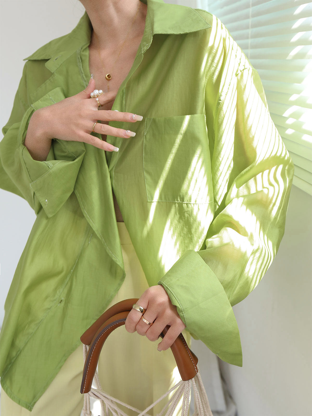 Oversized Summer Greens Cover Up Shirt