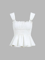 Smocked Ruffle Crop Top