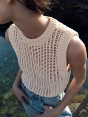 Open Knit Crop Tank Top